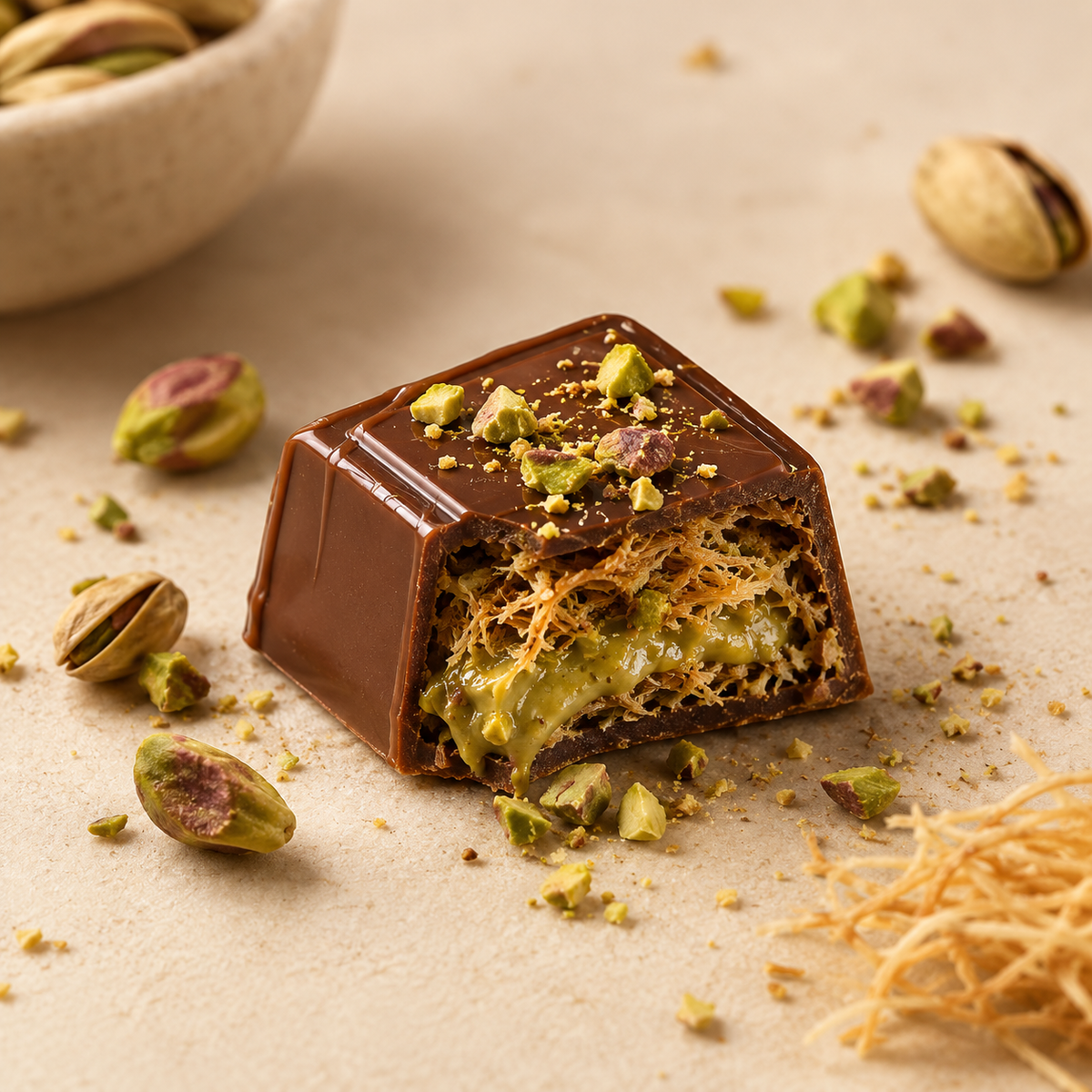 Pistachio Kunafa Chocolate