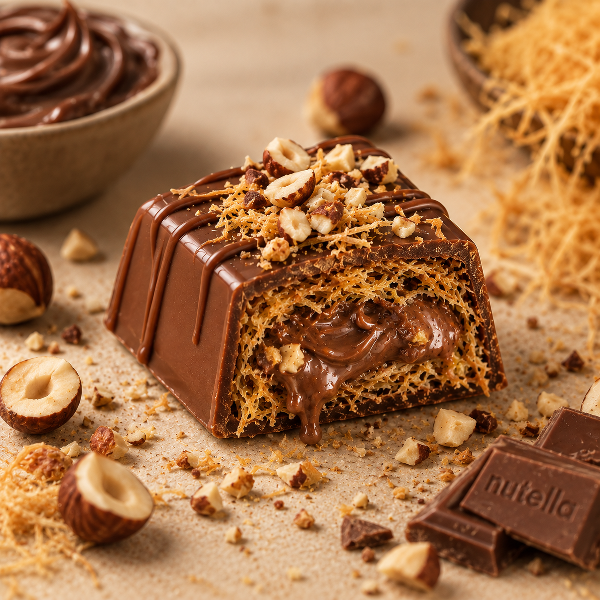 Nutella Kunafa Chocolate